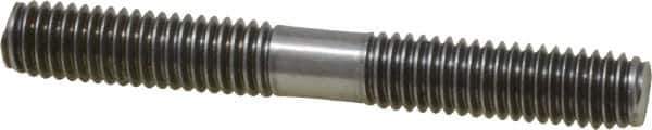 Gibraltar - 3/8-16 3" OAL Equal Double Threaded Stud - Stainless Steel, Black Oxide Finish, 1-1/8" Equal Thread Length - Apex Tool & Supply