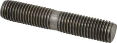 Gibraltar - 3/4-10 4" OAL Equal Double Threaded Stud - Stainless Steel, Black Oxide Finish, 1-3/4" Equal Thread Length - Apex Tool & Supply