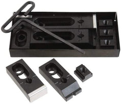 Gibraltar - 22 Piece Fixturing Edge Clamp Set with 5/8" T-Slot, 1/2-13 Stud Thread - Includes 4 Low Grip Clamps, 4 Standard Grip Clamps, 4 T-Slot Nuts, 8 Washers, Holder, T-Handle Wrench - Apex Tool & Supply