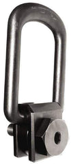 Jergens - 725 kg. Load Limit, Alloy Steel Side Pull Hoist Ring - Black Oxide Finish, M12x1.75 Thread Size, 51 mm Diameter Ring - Apex Tool & Supply