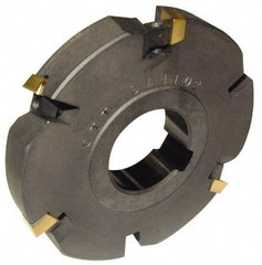 Cutting Tool Technologies - Arbor Hole Connection, 1/2" Cutting Width, 0.72" Depth of Cut, 3" Cutter Diam, 1" Hole Diam, 4 Tooth Indexable Slotting Cutter - DASC Toolholder, 1312 Insert, Neutral Cutting Direction - Apex Tool & Supply