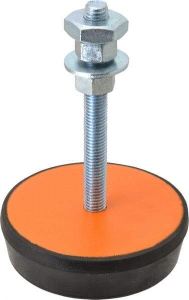 Mason Ind. - 5/8-11 Bolt Thread, 5" Wide Standard Deflection Stud Mount Leveling Pad & Mount - 3,000 Max Lb Capacity, 5" Base Diam - Apex Tool & Supply