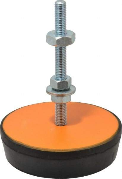 Mason Ind. - 5/8-11 Bolt Thread, 6.88" Wide Standard Deflection Stud Mount Leveling Pad & Mount - 6,000 Max Lb Capacity, 6-3/4" Base Diam - Apex Tool & Supply