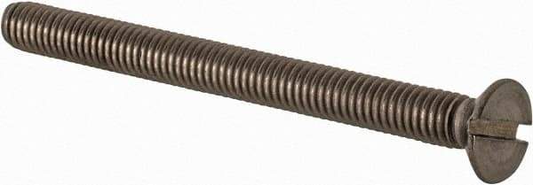 Value Collection - M3.5x0.60 Metric Coarse, 40mm OAL Slotted Drive Machine Screw - Flat Head, Grade 18-8 & A2 Stainless Steel, Uncoated, Without Washer - Apex Tool & Supply