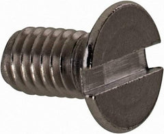Value Collection - M4x0.70 Metric Coarse, 8mm OAL Slotted Drive Machine Screw - Flat Head, Grade 18-8 & A2 Stainless Steel, Uncoated, Without Washer - Apex Tool & Supply