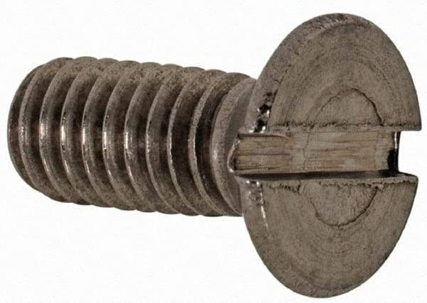 Value Collection - M4x0.70 Metric Coarse, 10mm OAL Slotted Drive Machine Screw - Flat Head, Grade 18-8 & A2 Stainless Steel, Uncoated, Without Washer - Apex Tool & Supply