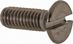 Value Collection - M4x0.70 Metric Coarse, 12mm OAL Slotted Drive Machine Screw - Flat Head, Grade 18-8 & A2 Stainless Steel, Uncoated, Without Washer - Apex Tool & Supply