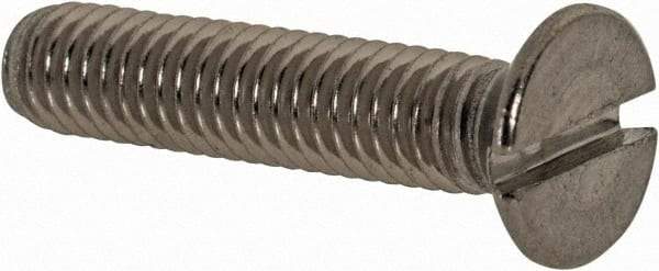 Value Collection - M4x0.70 Metric Coarse, 20mm OAL Slotted Drive Machine Screw - Flat Head, Grade 18-8 & A2 Stainless Steel, Uncoated, Without Washer - Apex Tool & Supply