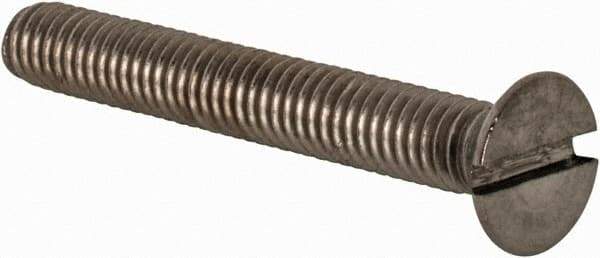 Value Collection - M4x0.70 Metric Coarse, 30mm OAL Slotted Drive Machine Screw - Flat Head, Grade 18-8 & A2 Stainless Steel, Uncoated, Without Washer - Apex Tool & Supply