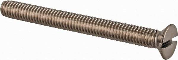Value Collection - M4x0.70 Metric Coarse, 40mm OAL Slotted Drive Machine Screw - Flat Head, Grade 18-8 & A2 Stainless Steel, Uncoated, Without Washer - Apex Tool & Supply