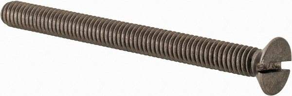 Value Collection - M4x0.70 Metric Coarse, 45mm OAL Slotted Drive Machine Screw - Flat Head, Grade 18-8 & A2 Stainless Steel, Uncoated, Without Washer - Apex Tool & Supply