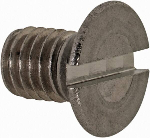 Value Collection - M5x0.80 Metric Coarse, 8mm OAL Slotted Drive Machine Screw - Flat Head, Grade 18-8 & A2 Stainless Steel, Uncoated, Without Washer - Apex Tool & Supply