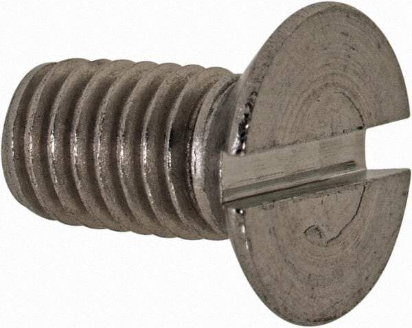 Value Collection - M5x0.80 Metric Coarse, 10mm OAL Slotted Drive Machine Screw - Flat Head, Grade 18-8 & A2 Stainless Steel, Uncoated, Without Washer - Apex Tool & Supply