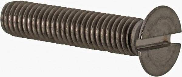 Value Collection - M5x0.80 Metric Coarse, 25mm OAL Slotted Drive Machine Screw - Flat Head, Grade 18-8 & A2 Stainless Steel, Uncoated, Without Washer - Apex Tool & Supply