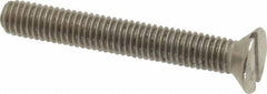 Value Collection - M5x0.80 Metric Coarse, 35mm OAL Slotted Drive Machine Screw - Flat Head, Grade 18-8 & A2 Stainless Steel, Uncoated, Without Washer - Apex Tool & Supply