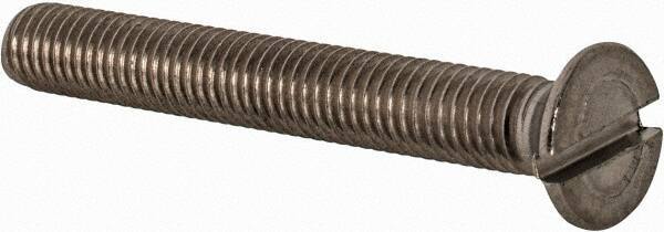 Value Collection - M5x0.80 Metric Coarse, 40mm OAL Slotted Drive Machine Screw - Flat Head, Grade 18-8 & A2 Stainless Steel, Uncoated, Without Washer - Apex Tool & Supply