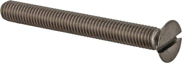 Value Collection - M5x0.80 Metric Coarse, 45mm OAL Slotted Drive Machine Screw - Flat Head, Grade 18-8 & A2 Stainless Steel, Uncoated, Without Washer - Apex Tool & Supply