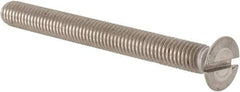 Value Collection - M5x0.80 Metric Coarse, 50mm OAL Slotted Drive Machine Screw - Flat Head, Grade 18-8 & A2 Stainless Steel, Uncoated, Without Washer - Apex Tool & Supply