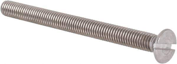 Value Collection - M5x0.80 Metric Coarse, 60mm OAL Slotted Drive Machine Screw - Flat Head, Grade 18-8 & A2 Stainless Steel, Uncoated, Without Washer - Apex Tool & Supply