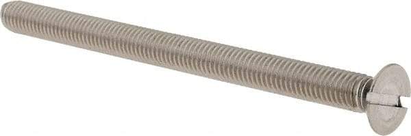 Value Collection - M5x0.80 Metric Coarse, 70mm OAL Slotted Drive Machine Screw - Flat Head, Grade 18-8 & A2 Stainless Steel, Uncoated, Without Washer - Apex Tool & Supply