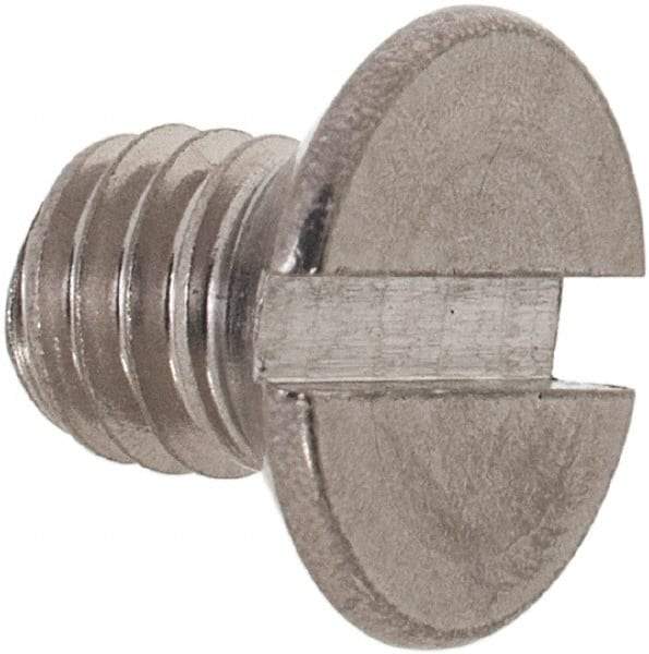 Value Collection - M6x1.00 Metric Coarse, 8mm OAL Slotted Drive Machine Screw - Flat Head, Grade 18-8 & A2 Stainless Steel, Uncoated, Without Washer - Apex Tool & Supply
