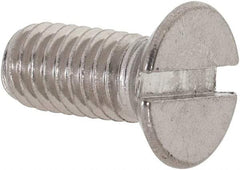 Value Collection - M6x1.00 Metric Coarse, 14mm OAL Slotted Drive Machine Screw - Flat Head, Grade 18-8 & A2 Stainless Steel, Uncoated, Without Washer - Apex Tool & Supply