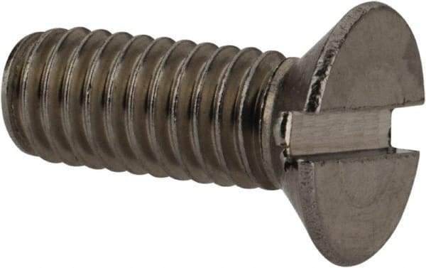 Value Collection - M6x1.00 Metric Coarse, 16mm OAL Slotted Drive Machine Screw - Flat Head, Grade 18-8 & A2 Stainless Steel, Uncoated, Without Washer - Apex Tool & Supply