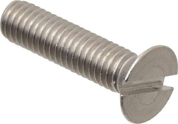 Value Collection - M6x1.00 Metric Coarse, 25mm OAL Slotted Drive Machine Screw - Flat Head, Grade 18-8 & A2 Stainless Steel, Uncoated, Without Washer - Apex Tool & Supply