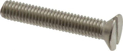 Value Collection - M6x1.00 Metric Coarse, 35mm OAL Slotted Drive Machine Screw - Flat Head, Grade 18-8 & A2 Stainless Steel, Uncoated, Without Washer - Apex Tool & Supply