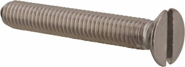 Value Collection - M6x1.00 Metric Coarse, 40mm OAL Slotted Drive Machine Screw - Flat Head, Grade 18-8 & A2 Stainless Steel, Uncoated, Without Washer - Apex Tool & Supply