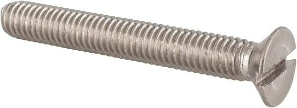 Value Collection - M6x1.00 Metric Coarse, 45mm OAL Slotted Drive Machine Screw - Flat Head, Grade 18-8 & A2 Stainless Steel, Uncoated, Without Washer - Apex Tool & Supply