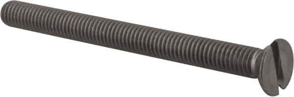 Value Collection - M6x1.00 Metric Coarse, 70mm OAL Slotted Drive Machine Screw - Flat Head, Grade 18-8 & A2 Stainless Steel, Uncoated, Without Washer - Apex Tool & Supply