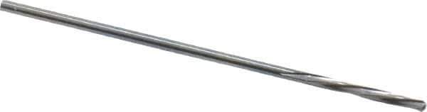 Magafor - 1.11mm Solid Carbide 4 Flute Chucking Reamer - Spiral Flute, 0.0437" Straight Shank, 25/64" Flute Length, 1-9/16" OAL - Apex Tool & Supply