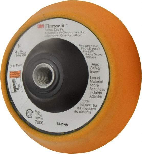 3M - 5" Diam Hook & Loop Disc Backing Pad - Soft Density, 7,000 RPM - Apex Tool & Supply