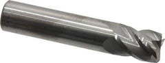 Accupro - 1/2", 4 Flute, Single End, Solid Carbide, 0.015" Corner Radius End Mill - 2-1/2" OAL, 40° Helix, Right Hand Flute, 5/8" LOC, Right Hand Cut - Apex Tool & Supply