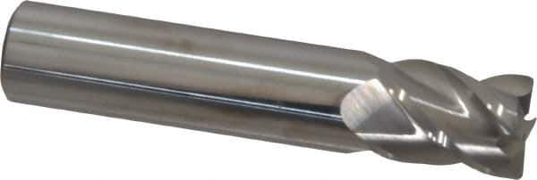 Accupro - 1/2", 4 Flute, Single End, Solid Carbide, 0.02" Corner Radius End Mill - 2-1/2" OAL, 40° Helix, Right Hand Flute, 5/8" LOC, Right Hand Cut - Apex Tool & Supply