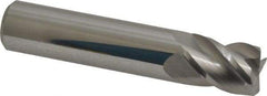 Accupro - 1/2", 4 Flute, Single End, Solid Carbide, 0.03" Corner Radius End Mill - 2-1/2" OAL, 40° Helix, Right Hand Flute, 5/8" LOC, Right Hand Cut - Apex Tool & Supply