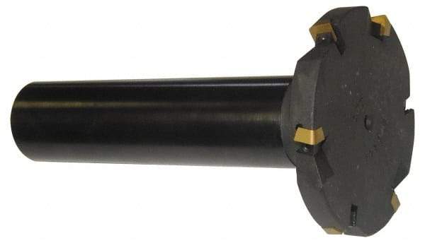 Cutting Tool Technologies - Shank Connection, 1/2" Cutting Width, 0.87" Depth of Cut, 3" Cutter Diam, 4 Tooth Indexable Slotting Cutter - 1-1/4" Shank Diam, DSSC Toolholder, 1312 Insert, Right Hand Cutting Direction - Apex Tool & Supply