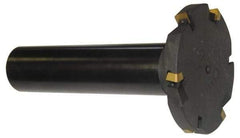 Cutting Tool Technologies - Shank Connection, 5/16" Cutting Width, 1.37" Depth of Cut, 4" Cutter Diam, 5 Tooth Indexable Slotting Cutter - 1-1/4" Shank Diam, DSSC Toolholder, 1215 Insert, Right Hand Cutting Direction - Apex Tool & Supply