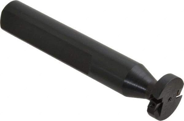 Cutting Tool Technologies - Shank Connection, 1/4" Cutting Width, 1/4" Depth of Cut, 1" Cutter Diam, 1 Tooth Indexable Slotting Cutter - 3/4" Shank Diam, DSSC Toolholder, 1215 Insert, Neutral Cutting Direction - Apex Tool & Supply
