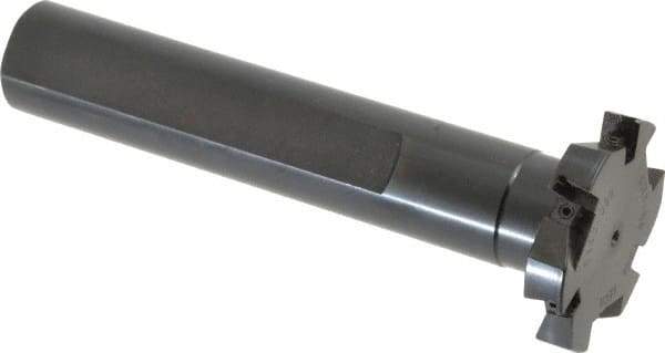 Cutting Tool Technologies - Shank Connection, 3/8" Cutting Width, 1/2" Depth of Cut, 2" Cutter Diam, 3 Tooth Indexable Slotting Cutter - 1" Shank Diam, DSSC Toolholder, 1312 Insert, Right Hand Cutting Direction - Apex Tool & Supply