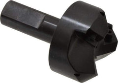 Cutting Tool Technologies - 45° Lead Angle, 1-1/2" Max Cut Diam, 1-1/2" Min Cut Diam, 0.32" Max Depth of Cut, Indexable Chamfer and Angle End Mill - 3 Inserts, CNMG 432 Insert Style, 3-1/4" Overall Length, Straight Shank, 45° Included Angle - Apex Tool & Supply