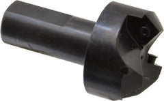 Cutting Tool Technologies - 45° Lead Angle, 1-1/2" Max Cut Diam, 1-1/2" Min Cut Diam, 0.32" Max Depth of Cut, Indexable Chamfer and Angle End Mill - 3 Inserts, CNMG 432 Insert Style, 3-1/2" Overall Length, Straight Shank, 45° Included Angle - Apex Tool & Supply