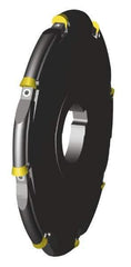 Cutting Tool Technologies - Arbor Hole Connection, 3/8" Cutting Width, 1.53" Depth of Cut, 5" Cutter Diam, 1-1/4" Hole Diam, Indexable Slotting Cutter - RA Toolholder, RDC 32.5 Insert, Right Hand Cutting Direction - Apex Tool & Supply
