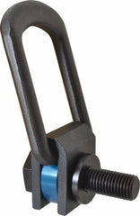 Jergens - 3,050 kg. Load Limit, Alloy Steel Side Pull Hoist Ring - Black Oxide Finish, M24x3.0 Thread Size, 67 mm Diameter Ring - Apex Tool & Supply
