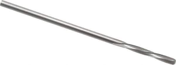 Magafor - 1.4097mm Solid Carbide 4 Flute Chucking Reamer - Spiral Flute, 0.0555" Straight Shank, 25/64" Flute Length, 1-9/16" OAL - Apex Tool & Supply