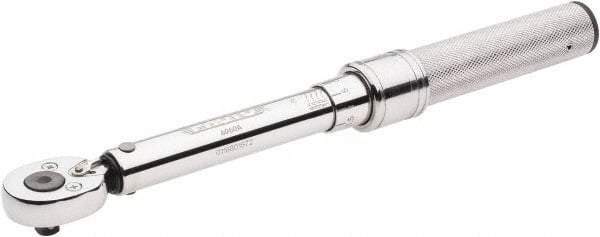 Proto - 1/4" Drive Micrometer Type Ratchet Head Torque Wrench - 10 In/Lb to 50 In/Lb Torque, 9-1/2" OAL - Apex Tool & Supply