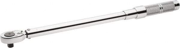 Proto - 1/2" Drive Micrometer Type Ratchet Head Torque Wrench - 47 N/m to 210 N/m Torque, 21-1/2" OAL, 1.36 N/m Graduation, Ratchet Head - Apex Tool & Supply