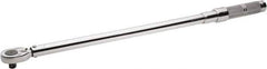 Proto - 1/2" Drive Micrometer Type Ratchet Head Torque Wrench - 75 N/m to 345 N/m Torque, 27-1/8" OAL, 1.36 N/m Graduation, Ratchet Head - Apex Tool & Supply