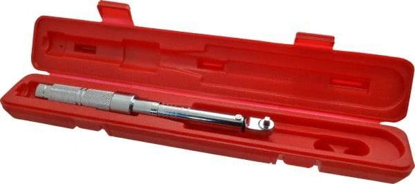Proto - 1/4" Drive Micrometer Fixed Head Torque Wrench - 40 In/Lb to 200 In/Lb Torque, 11-45/64" OAL, 0.11 N/m Graduation, Ratchet Head - Apex Tool & Supply
